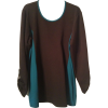 Black Ponte Pullover with Turquoise Details