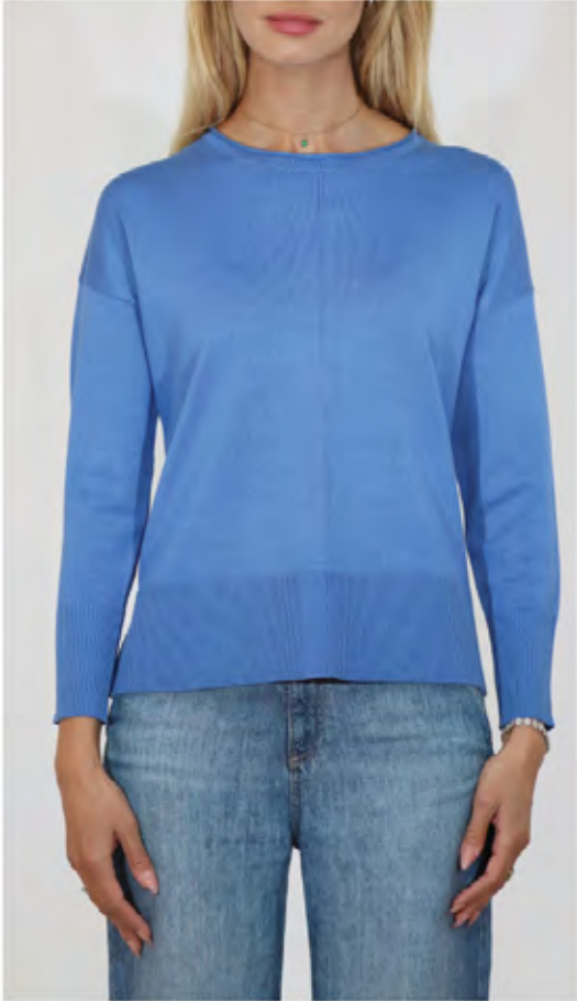 Oversized Pullover with Roll-Edge Neck - 32279SP26