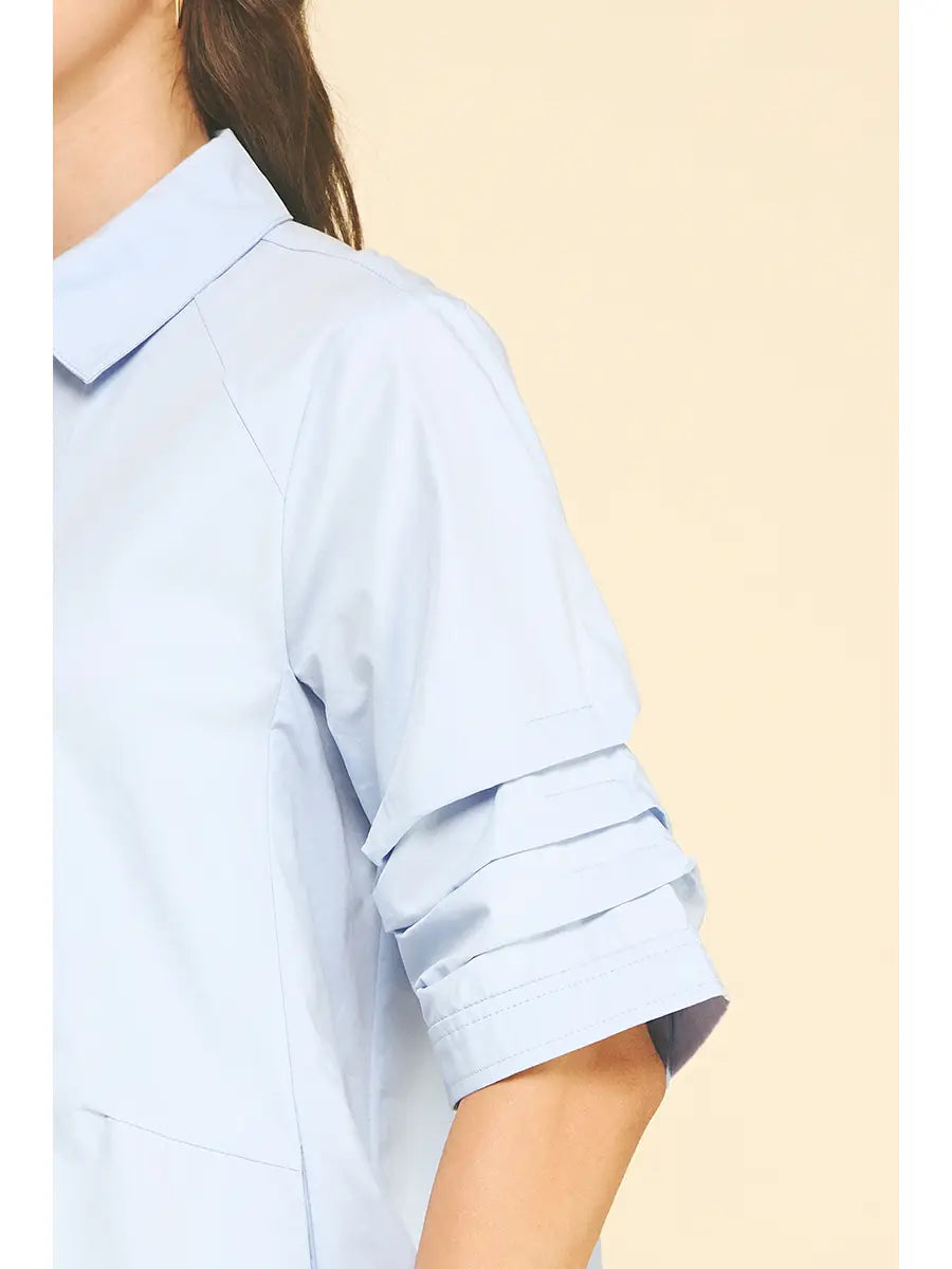 Button-down Poplin Mini Dress - 6896D